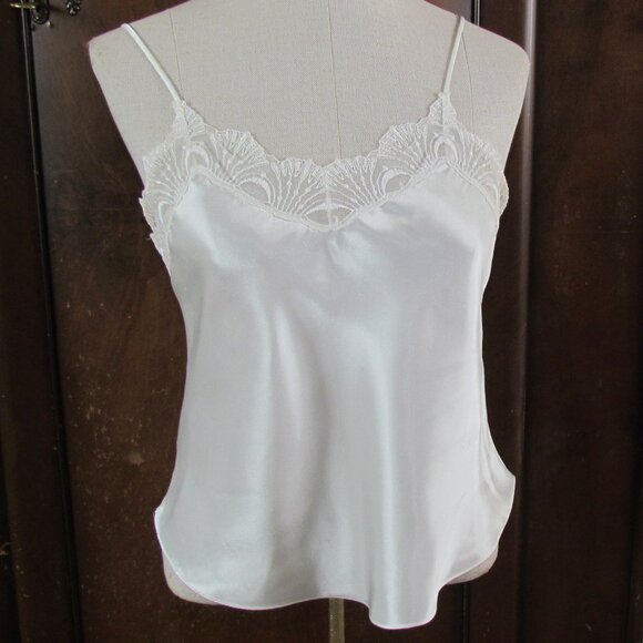 LACY CAMISOLE, M, VINTAGE VICTORIA'S SECRET, OFF-WHITE, STRAPS ADJUST, EUC - Picture 4 of 5